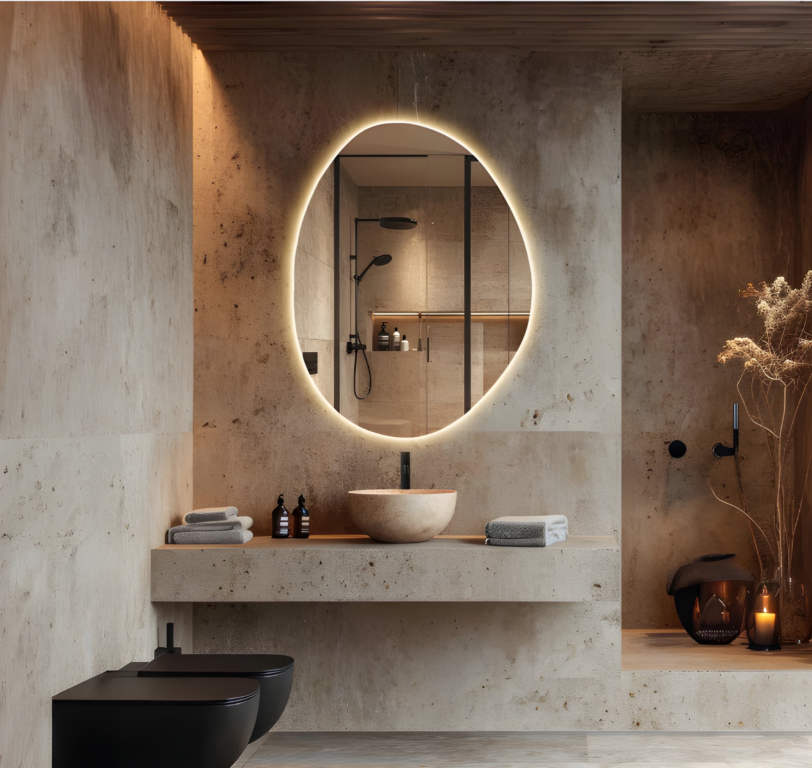 Irregular Modern Backlit Bathroom Vanity Mirror (BL002)