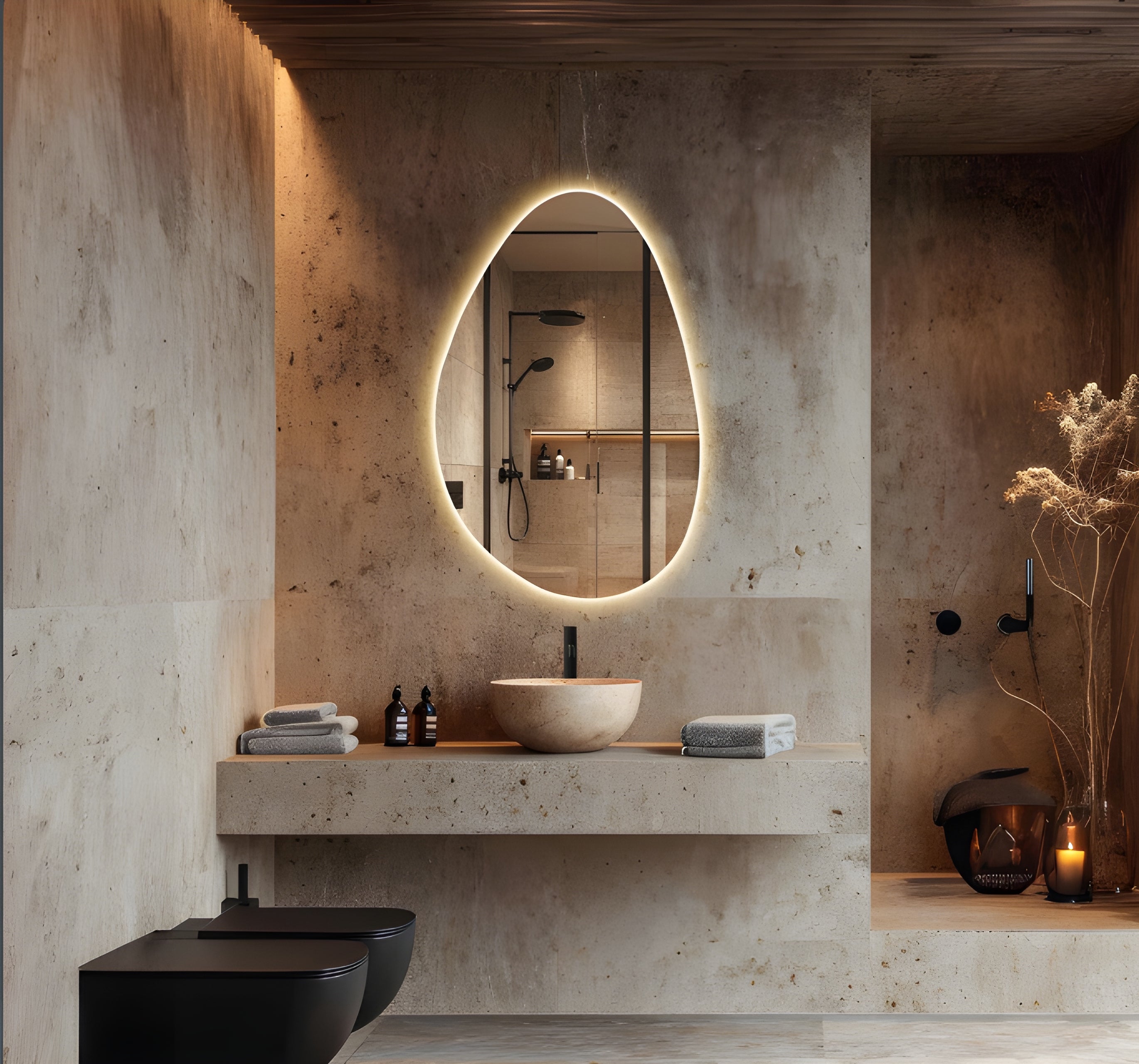 Auréa Asymmetrical Backlit Vanity Mirror (BL003)