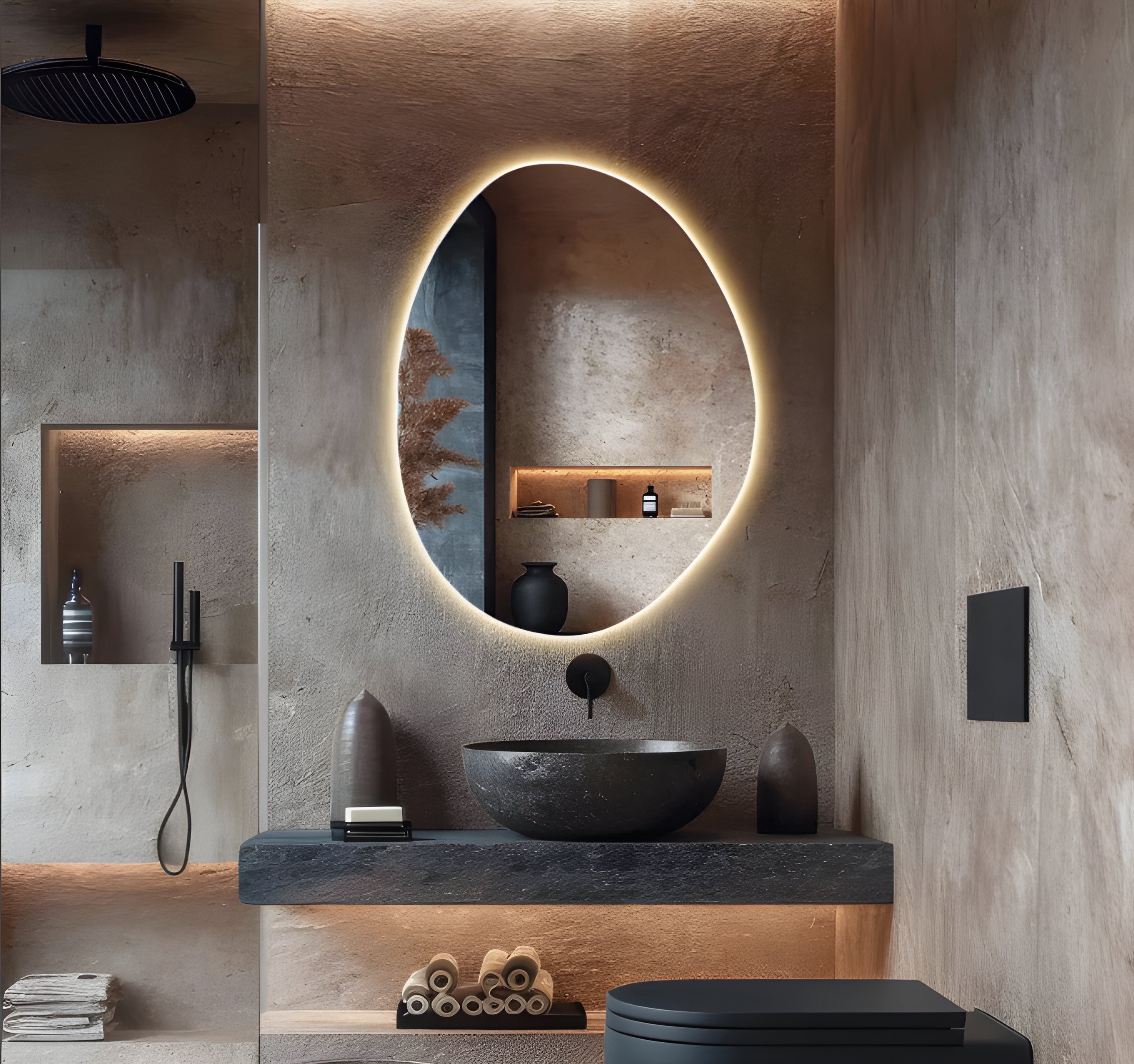 Irregular Modern Backlit Bathroom Vanity Mirror (BL002)