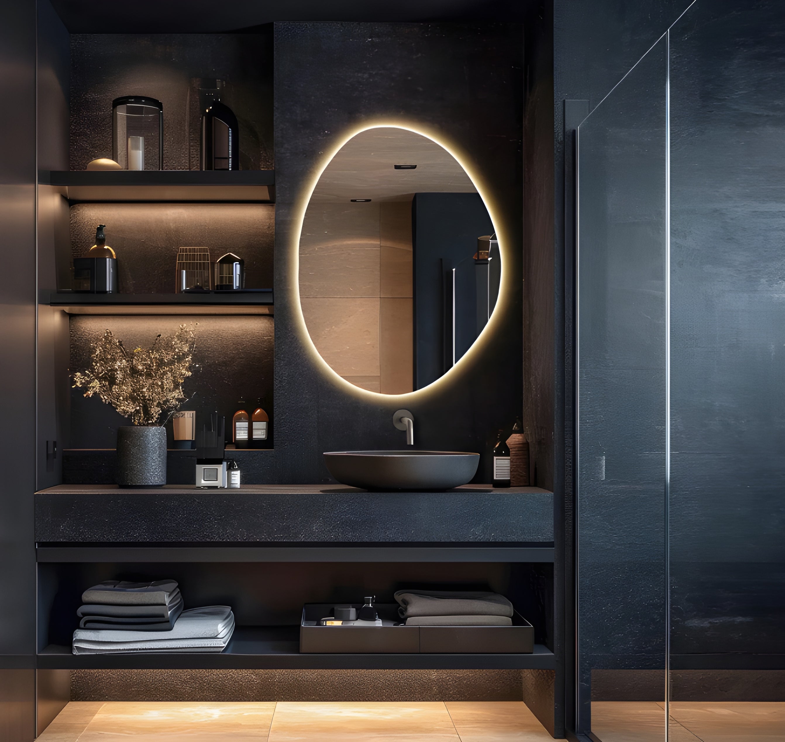 Irregular Modern Backlit Bathroom Vanity Mirror (BL002)