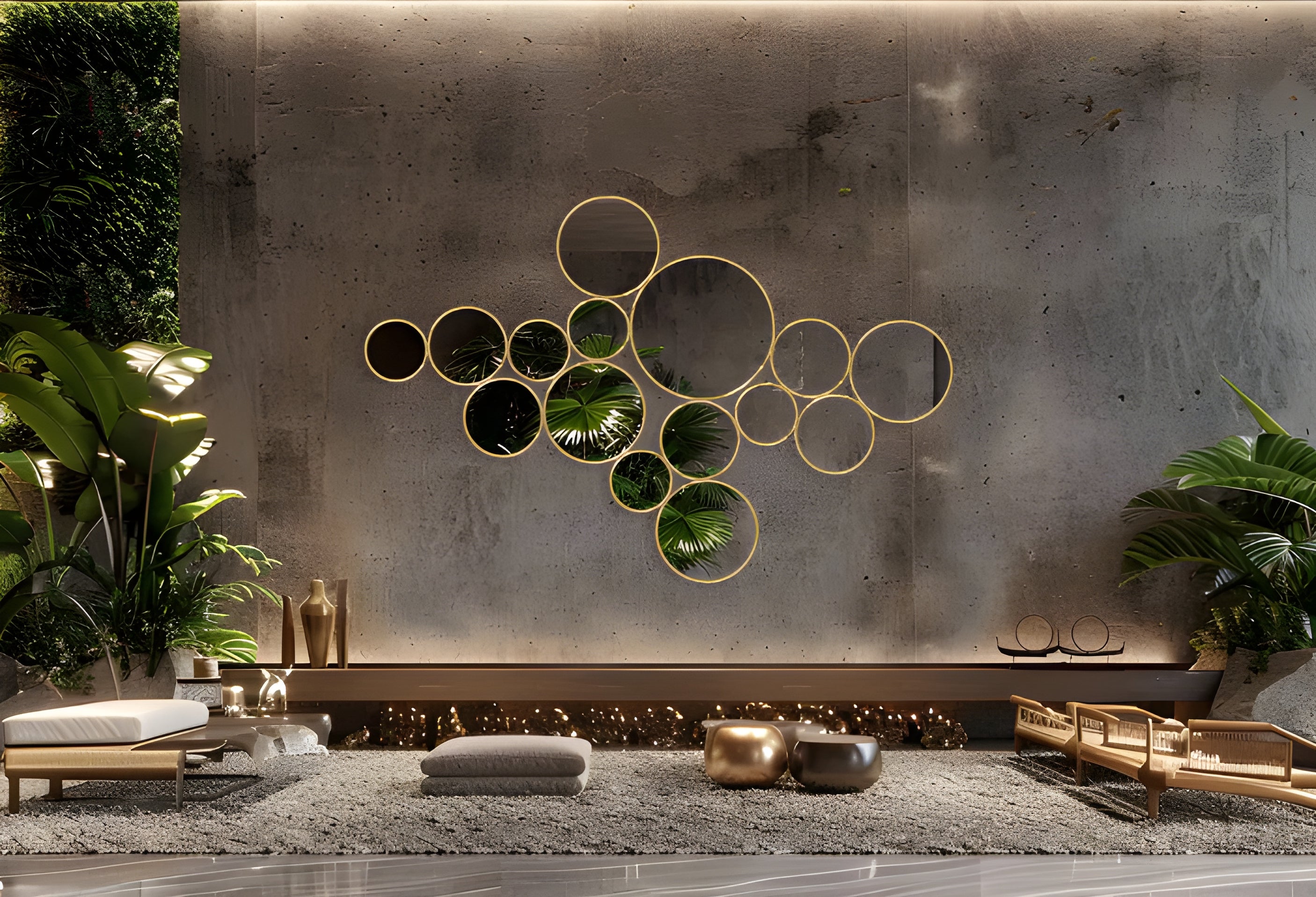 Modern Cluster Round Wall Mirror (MM024)