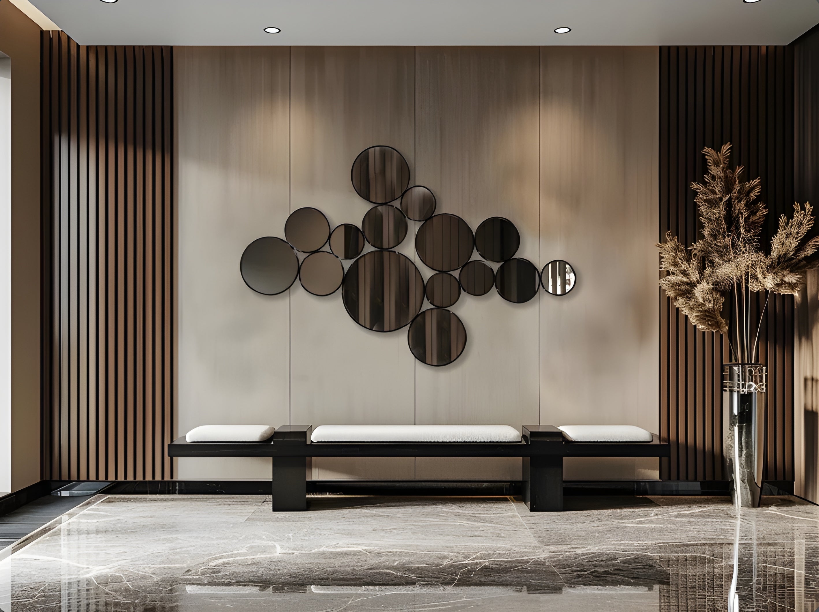 Modern Cluster Round Wall Mirror (MM024)