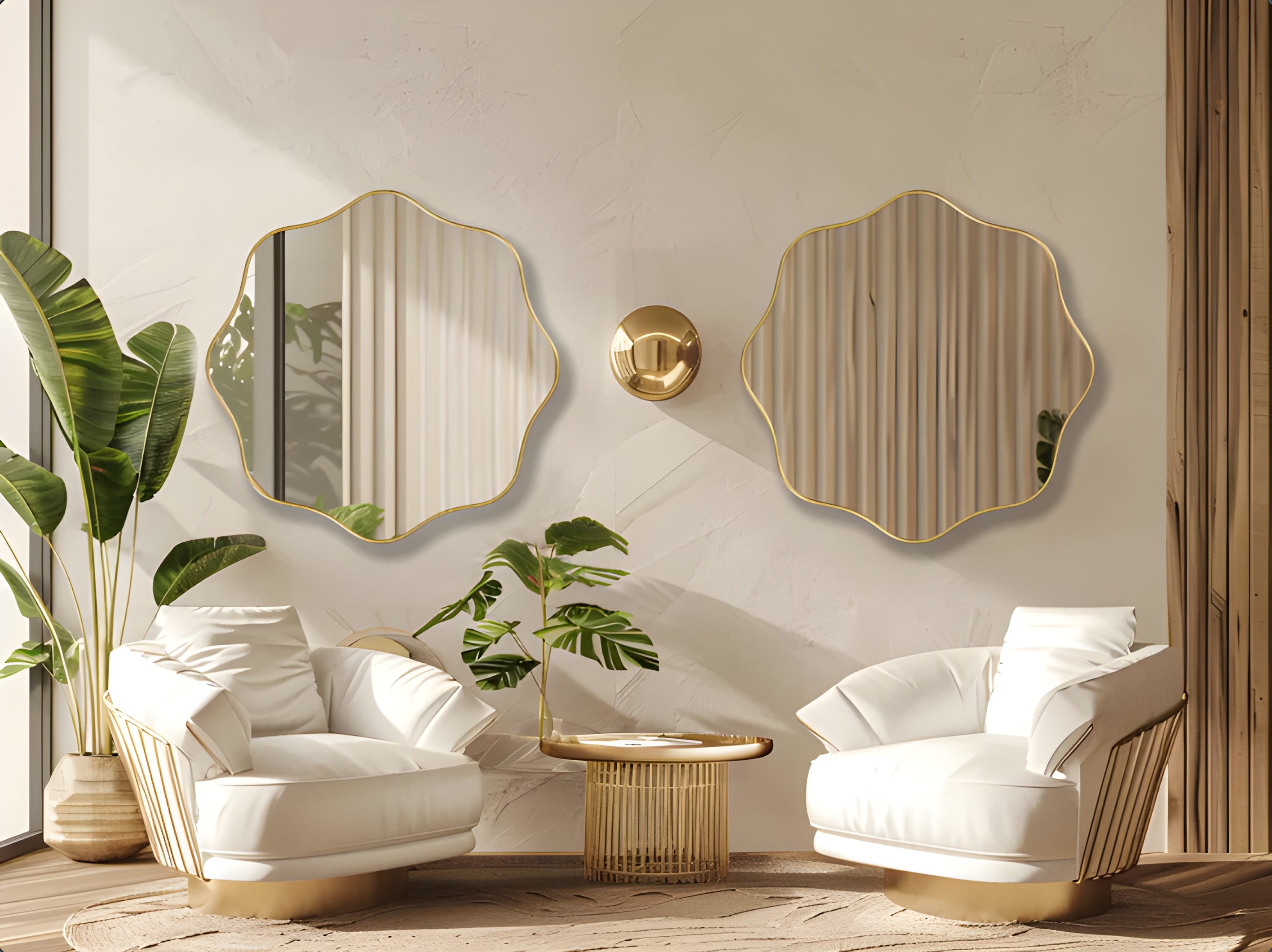 Modern Wavy Scalloped Wall Mirror (MM023)