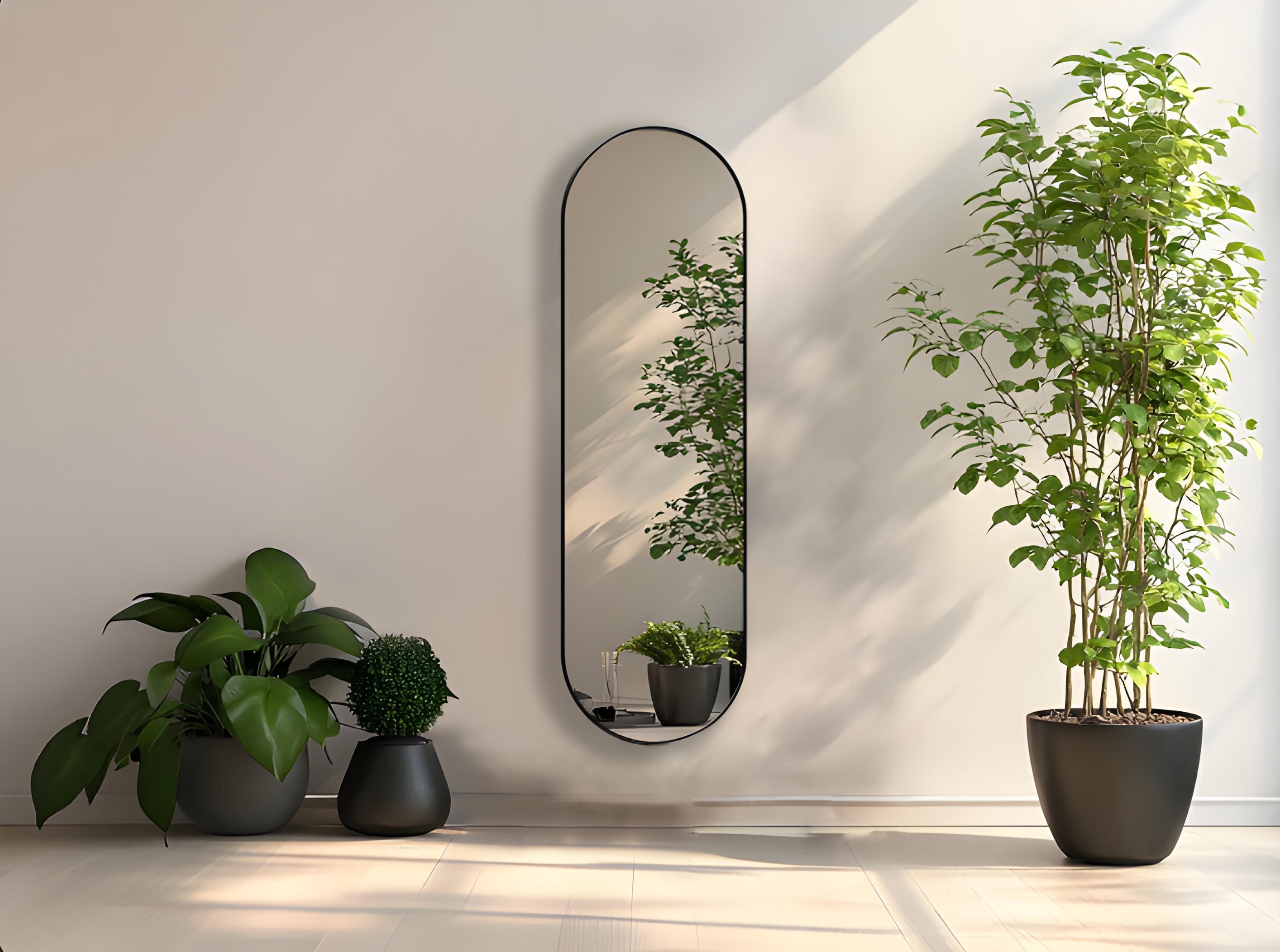 Modern Pill-Shaped Pill Capsule Oval Wall Mirror (MM022)
