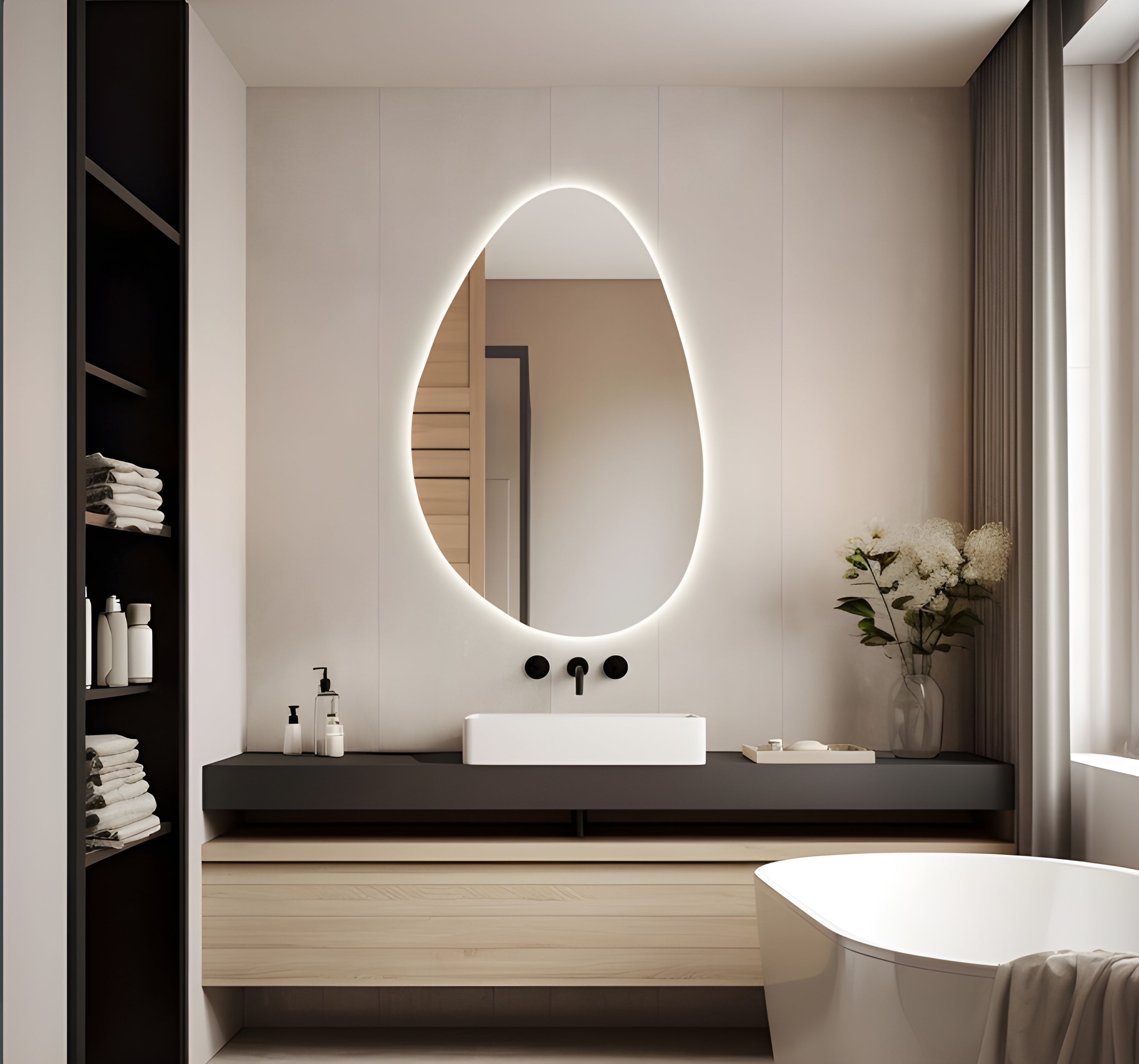 Auréa Asymmetrical Backlit Vanity Mirror (BL003)